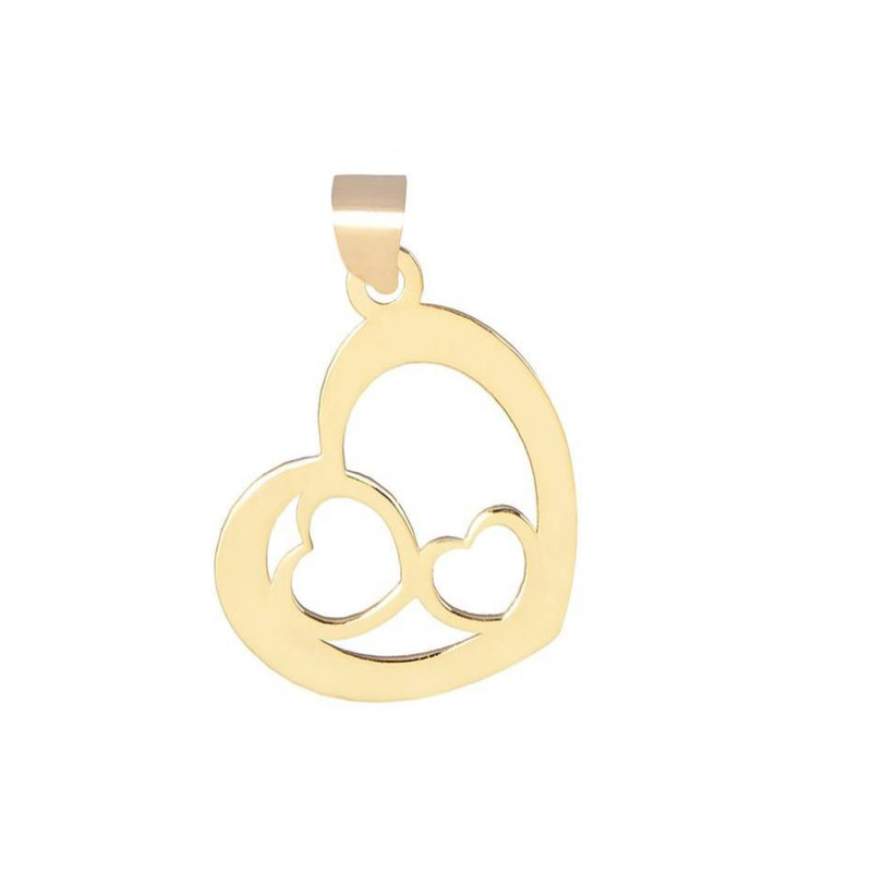 آویز گردنبند طلا 18 عیار زنانه نیکان گلد مدل ۳ قلبی