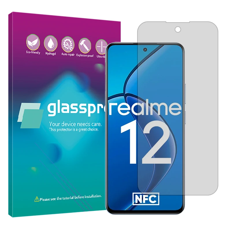 محافظ صفحه نمایش شفاف گلس پرو مدل Resistant مناسب برای گوشی موبایل ریملی 12 4G