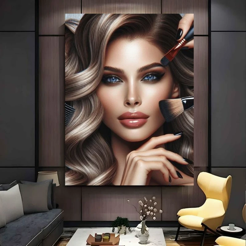 تابلو بوم طرح مخمل میکاپ مدل چهره زیبا کد BK24995