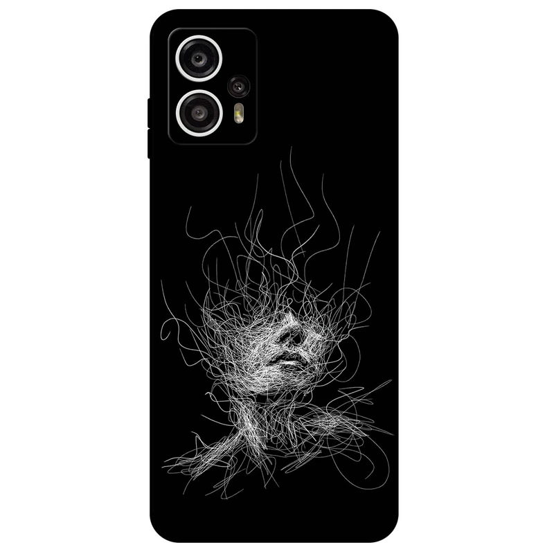 کاور مگافون طرح اسکچ صورت مدل 7423 مناسب برای گوشی موبایل موتورولا Moto G13 / G23