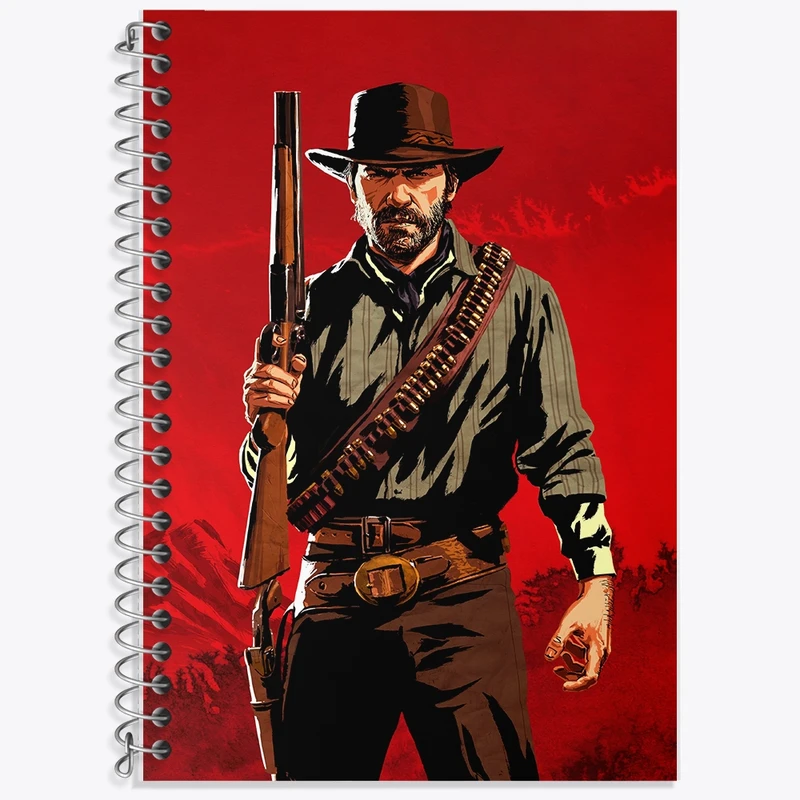 دفتر زبان 50 برگ خندالو مدل دو خط طرح بازی رد دد (Read dead) کد F735