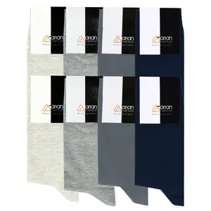 جوراب ساق بلند مردانه آریان نخ باف مدل 5121 sh بسته 8 عددی