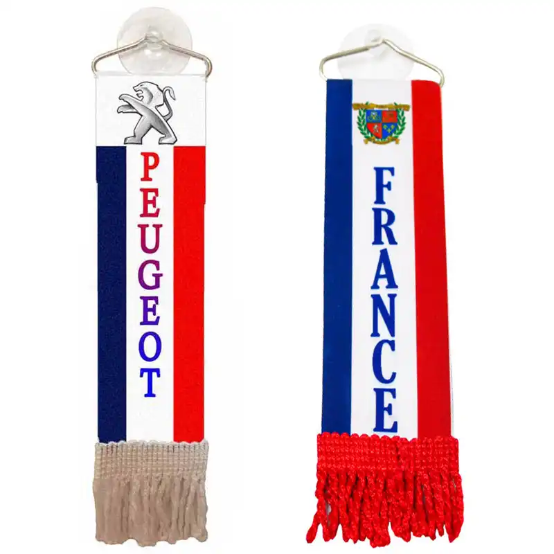 آویز تزئینی خودرو مدل پرچم طرح فرانسه کد 2017 بسته دو عددی