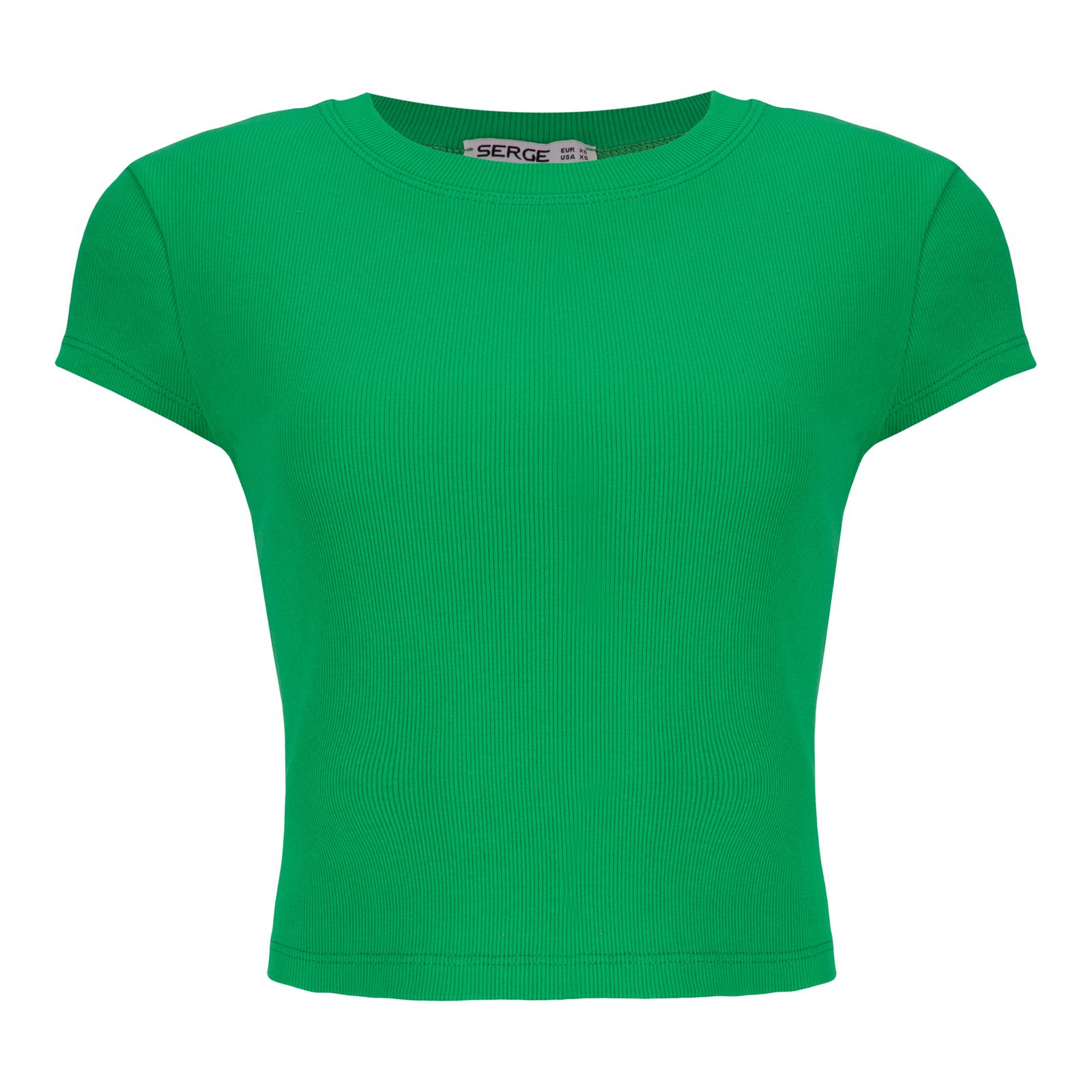 تی شرت آستین کوتاه زنانه سرژه مدل یقه گرد کد 203376 رنگ سبز