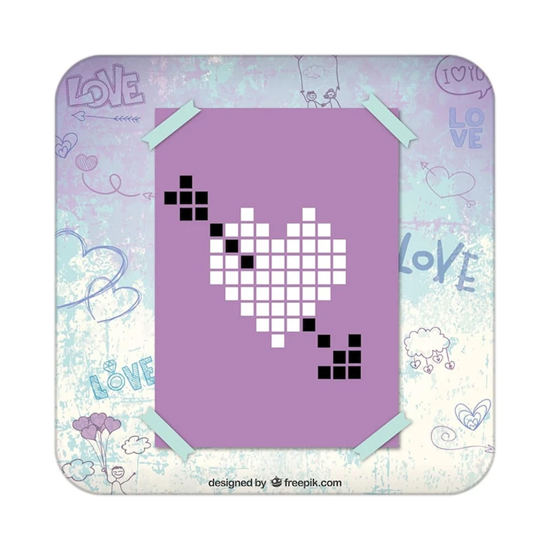 زیر لیوانی کاکتی طرح عاشقانه مدل mp37622