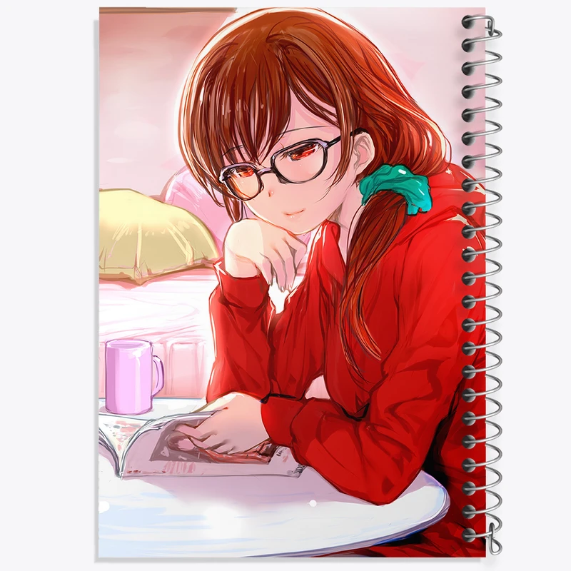 دفتر ژورنال نویسی 50 برگ خندالو مدل نقطه ای طرح چیزورو انیمه کانوجو اوکاری کد 34860