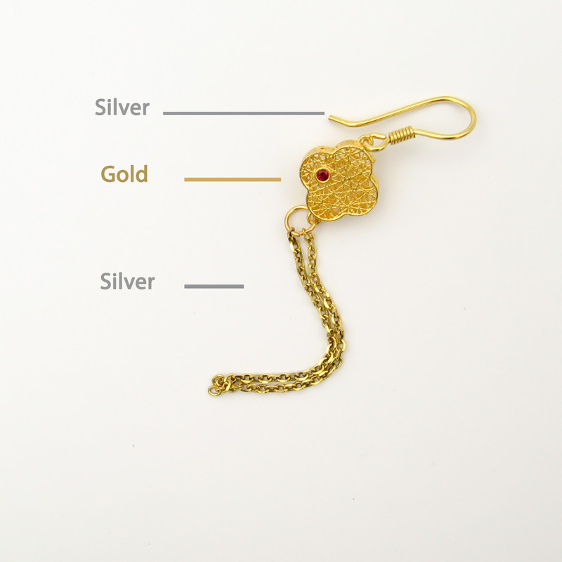 گوشواره طلا 18 عیار زنانه مانچو مدل efgs024