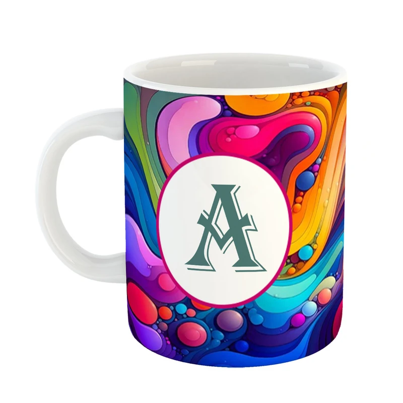 ماگ پادآفرین مدل فانتزی طرح حرف A کد 18