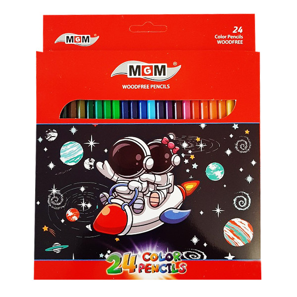 مداد رنگی 24 رنگ ام جی ام مدل فضانورد