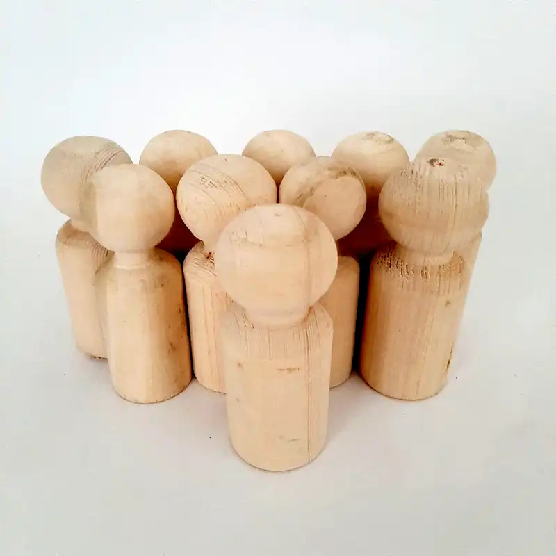 عروسک چوبی خام مدل خانواده من کد WDR03 مجموعه 10 عددی