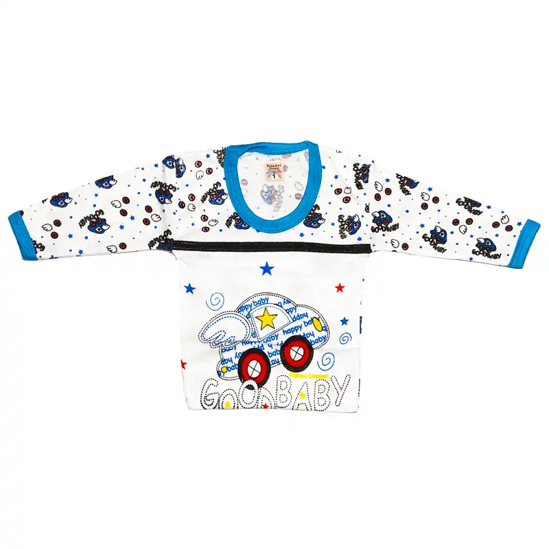 ست تی شرت آستین بلند و شلوار نوزادی مدل پی فور کد 038