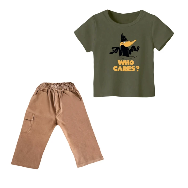 ست تی شرت و شلوارک پسرانه مدل اردک کد 6