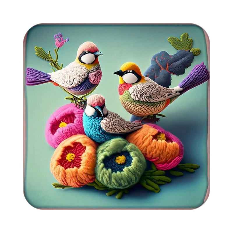 زیر لیوانی کاکتی طرح حیوانات رنگی مدل mp27098