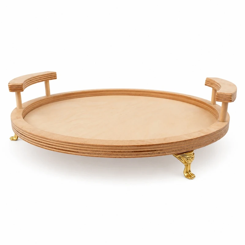 سینی دسته دار مدل چوبی سایز 23*23 سانتی متر