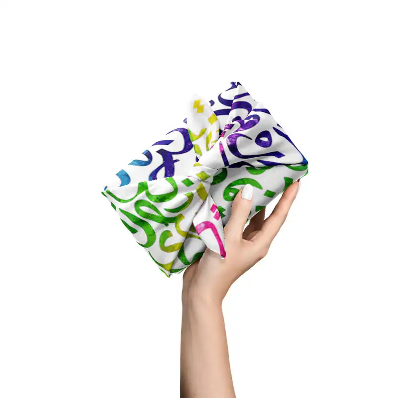 کاغذ کادو ترمه طراحان ایده مدل رنگین کمان حروف کد trm143