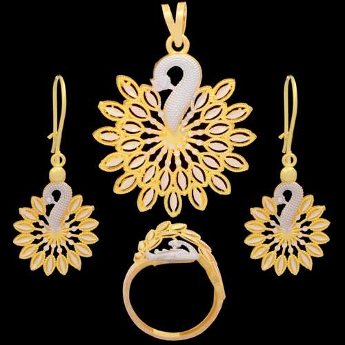 نیم ست طلا 18 عیار زنانه طلای مستجابی مدل K18 کد 54128763