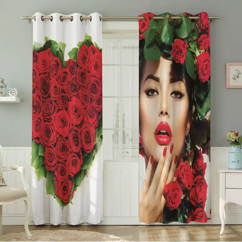 پرده نیروانا طرح چهره مدل مخمل کد 8095سایز 140×280 سانتی متر