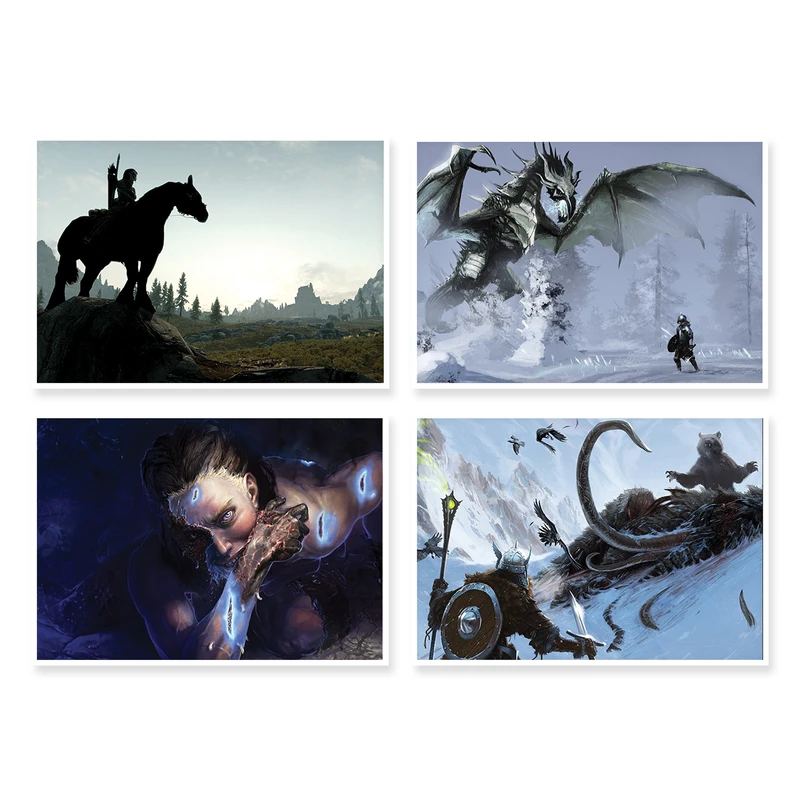 پوستر طرح بازی Skyrim کد A-1677 مجموعه 4 عددی