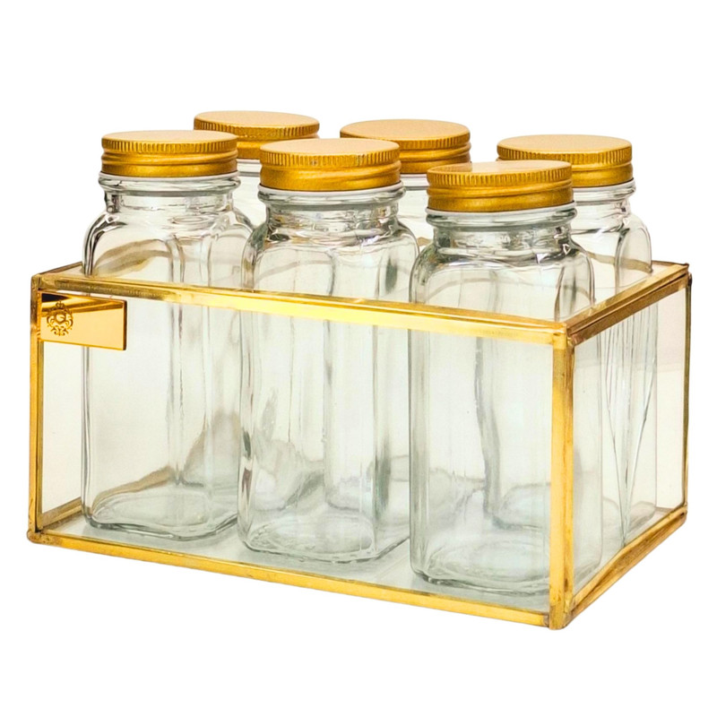 ست جا ادویه 6 پارچه مدل مک کارتی کد JA07 به همراه استند