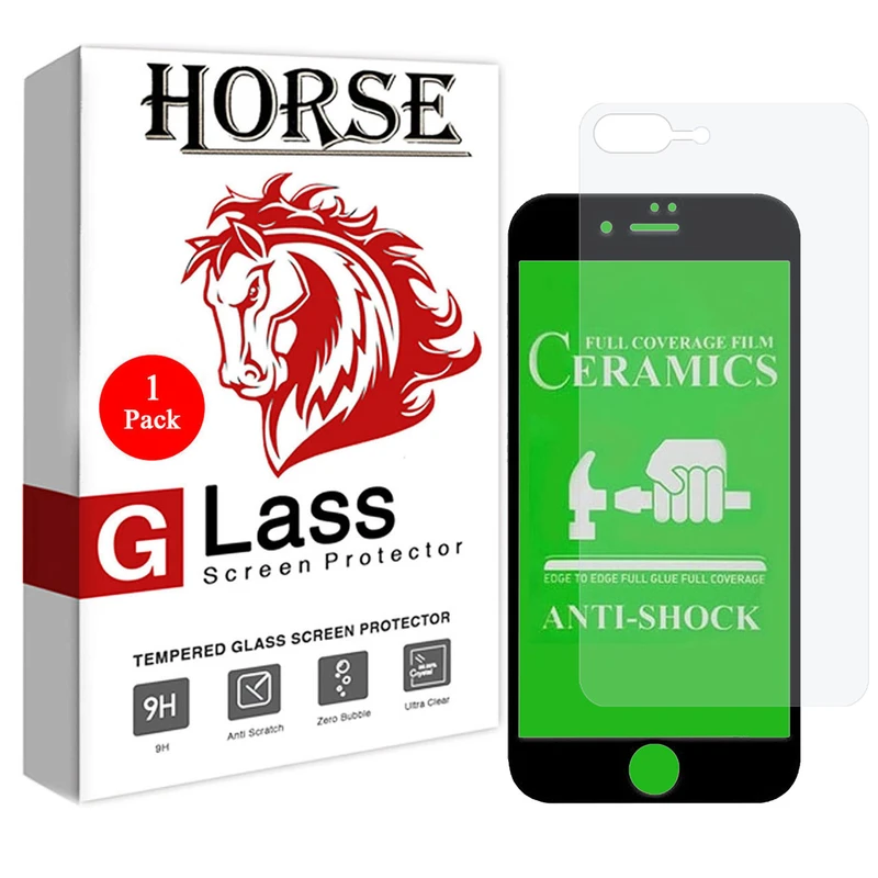 محافظ صفحه نمایش هورس مدل 2CRN مناسب برای گوشی موبایل اپل iPhone 8 Plus به همراه محافظ پشت گوشی