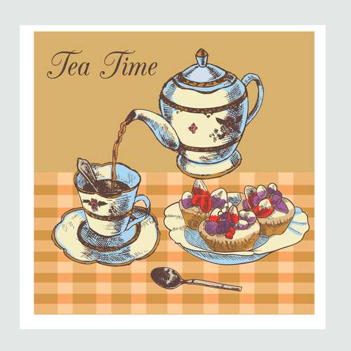 تابلو مدل دکوراتیو آشپزخانه طرح tea time کد 0485