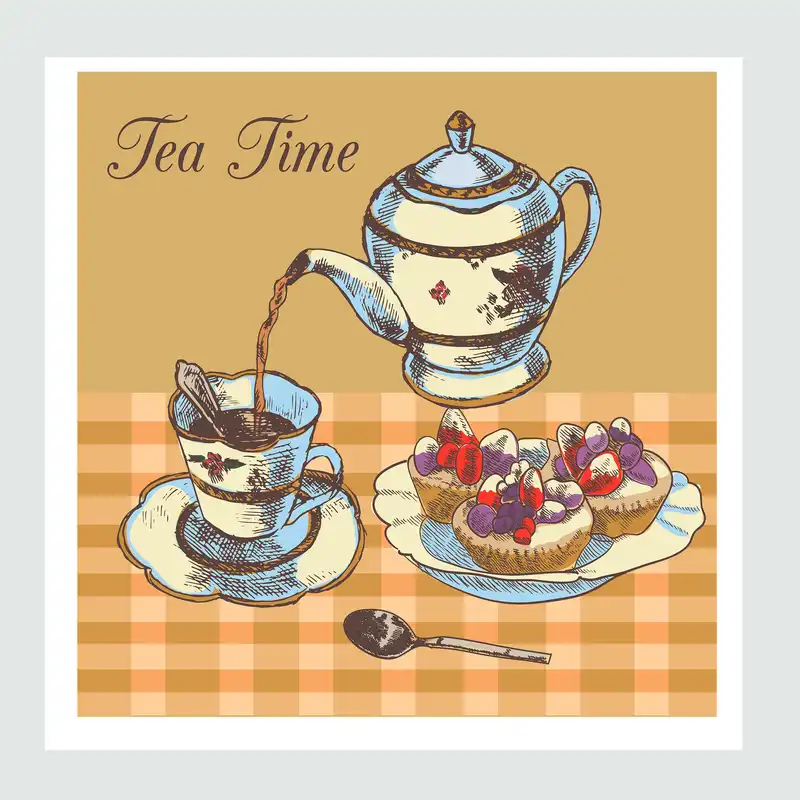تابلو مدل دکوراتیو آشپزخانه طرح tea time کد 0485