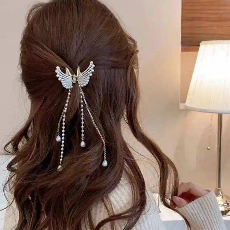 کلیپس مو زنانه مدل بال فرشته مرواریدی