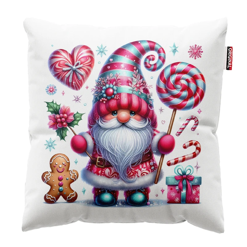 کوسن پاد آفرین مدل کریسمس طرح بابانوئل کاج گوزن آدم برفی کد PK302625 سایز 30*30 سانتی متر