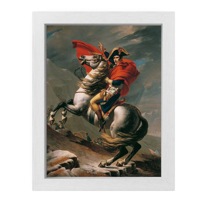 تابلو طرح نقاشی ناپلئون برفراز کوه آلپ اثر ژاک لویی داوید