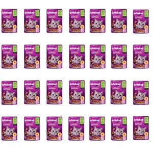 پوچ گربه بالغ ویسکاس مدل تستی میکس طعم مرغ، بره وزن 85 گرم مجموعه 28 عددی