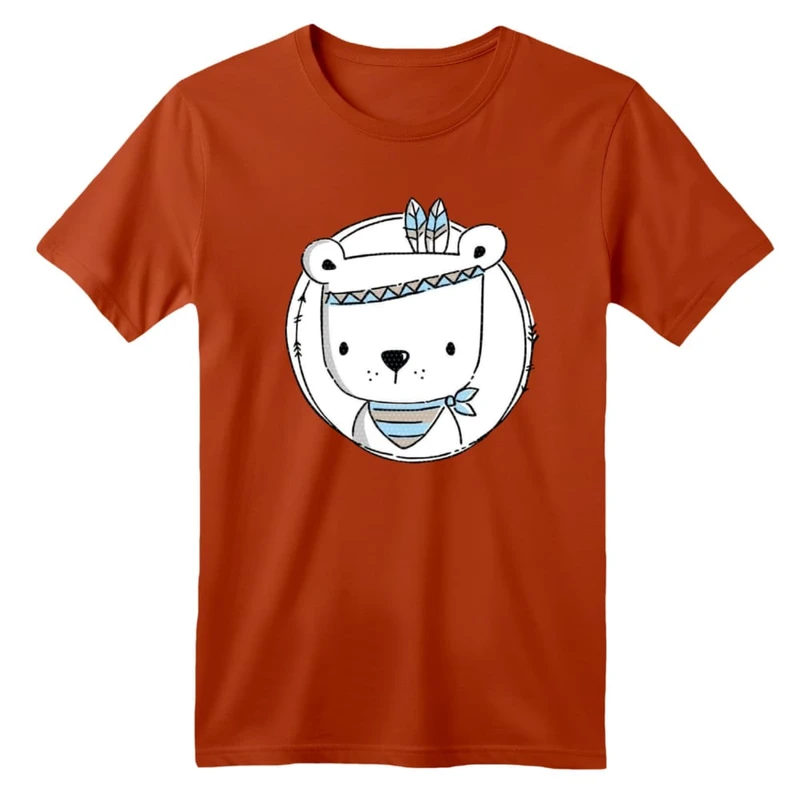 تی شرت آستین کوتاه بچگانه مدل خرس سرخپوست