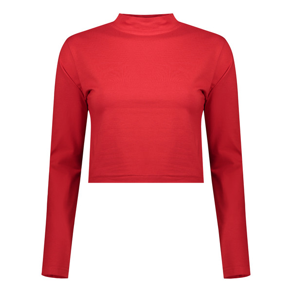 کراپ‌ تی‌شرت آستین بلند زنانه کانتکس مدل 200