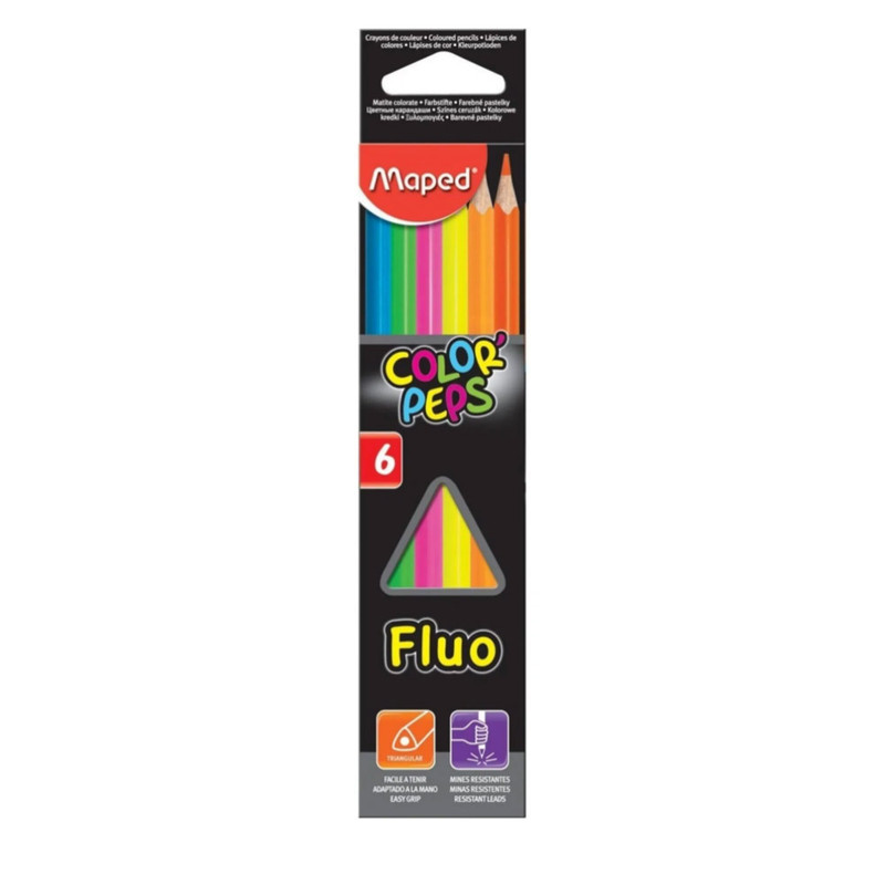 مداد رنگی 6 رنگ مپد مدل فلورسنت کد 52643