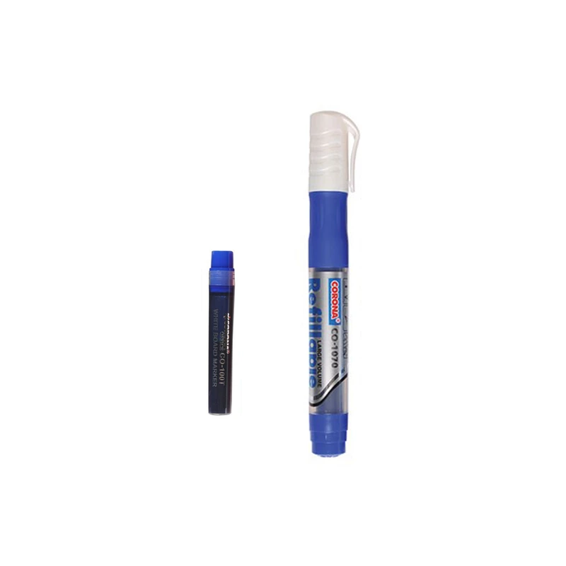  ماژیک وایت برد کرونا مدل Refillable کد CO-1090 بسته 12 عددی به همراه جوهر یدک