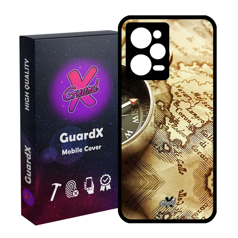 کاور گارد ایکس طرح نقشه مدل Glass10287 مناسب برای گوشی موبایل شیائومی Redmi Note 12 Pro 5G/Poco X5 Pro 5G/Note 12 Pro Pro speed