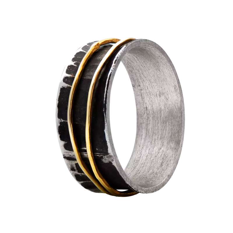 انگشتر طلا 18 عیار مردانه روبی آرت گالری مدل دو خط انگشتر طلا 18 عیار مردانه روبی آرت گالری مدل دو خط