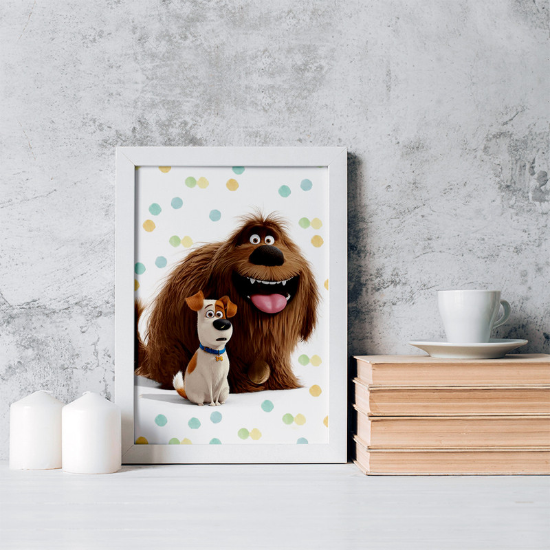 تابلو خندالو مدل زندگی پنهان حیوانات خانگی کد 10684