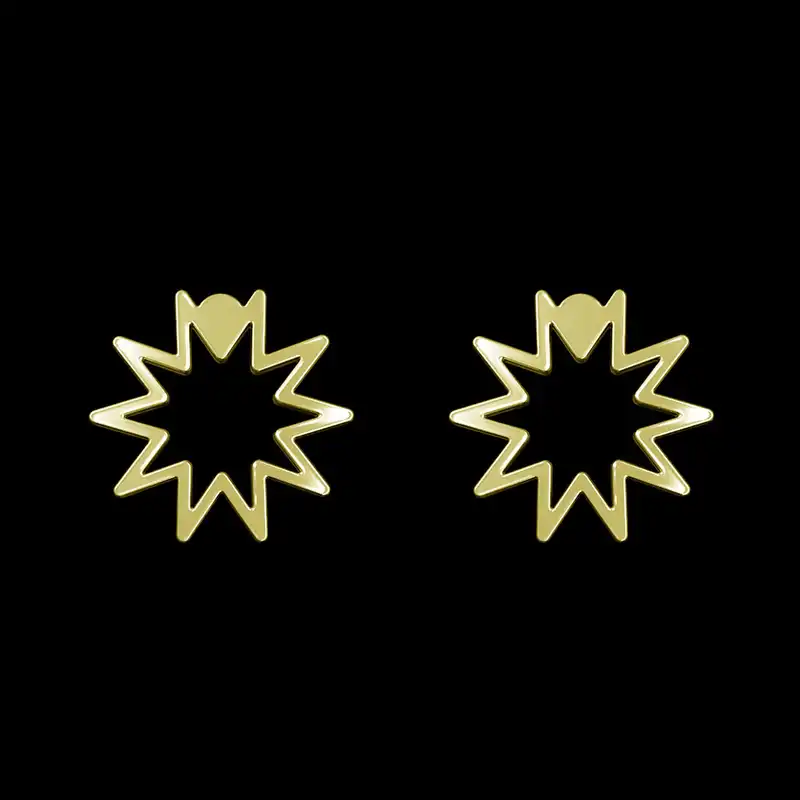 گوشواره طلا 18 عیار زنانه مدوپد مدل ستاره کد GA1-15455