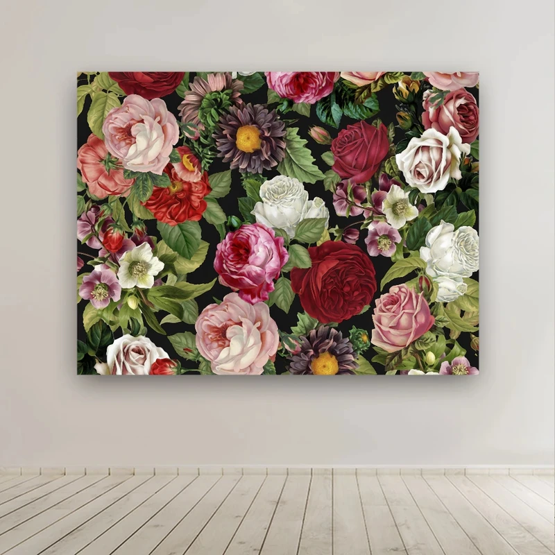 پوستر پارچه ای طرح مخمل نقاشی مدل گل کد BK24463