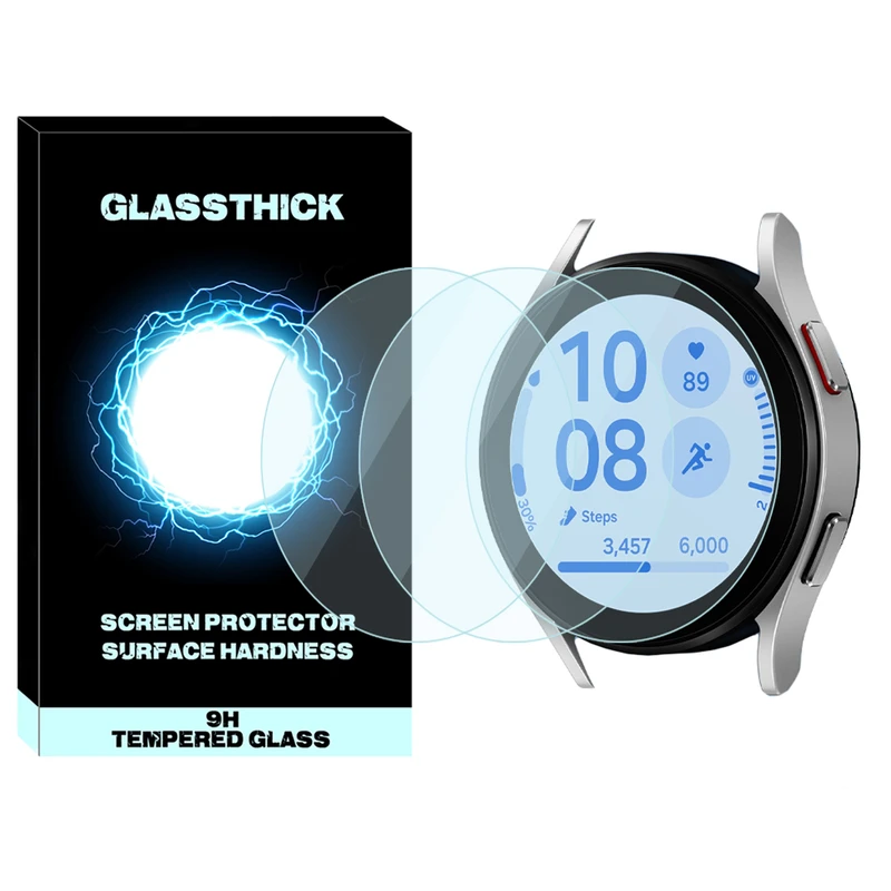 محافظ صفحه نمایش شیشه‌ای گلستیک مدل Glass-GL مناسب برای ساعت هوشمند سامسونگ Galaxy Watch FE بسته سه عددی