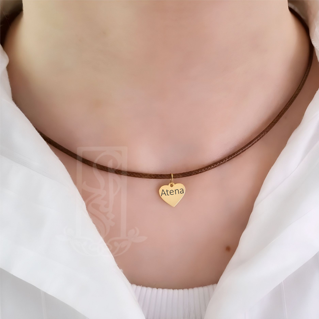 گردنبند طلا 18 عیار زنانه لیردا مدل اسم آتنا