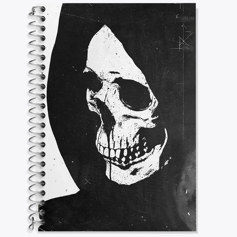 دفتر زبان 50 برگ خندالو مدل سه خط طرح اسکلت Skleton کد 1198