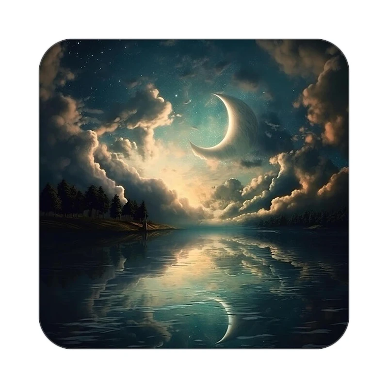 زیر لیوانی کاکتی طرح ماه و ستاره مدل mp53300