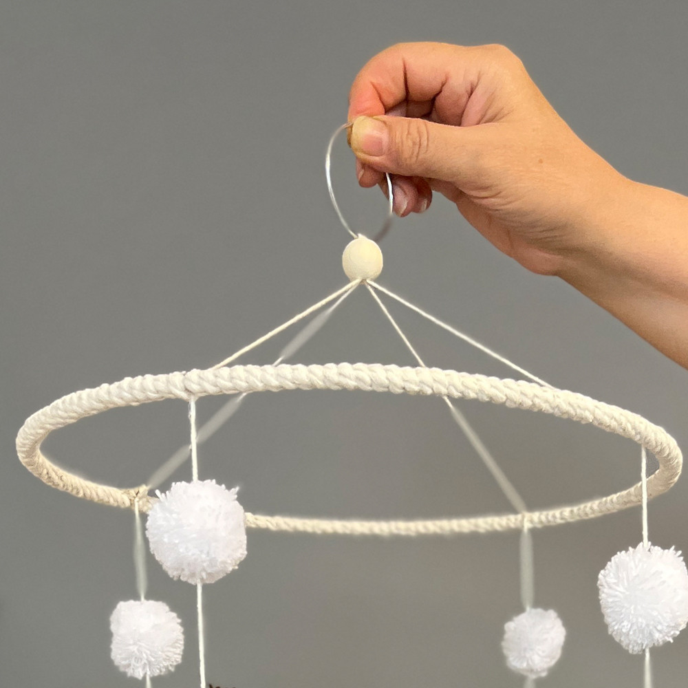 آویز تخت کودک مدل رنگین کمان مکرومه کد 30