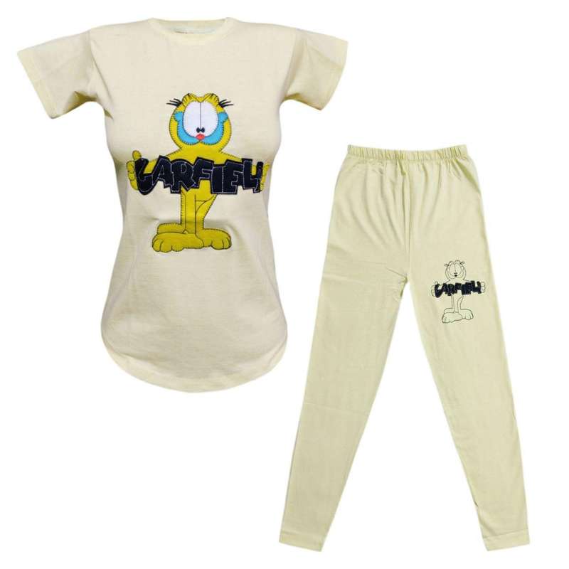 ست تی شرت آستین کوتاه و شلوار زنانه مدل گارفیلد 22