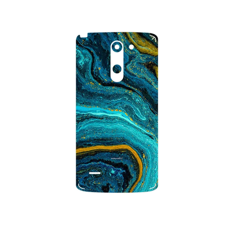 برچسب پوششی ماهوت مدل Turquoise marblewith golden streaks مناسب برای گوشی موبایل ال جی G3 Stylus