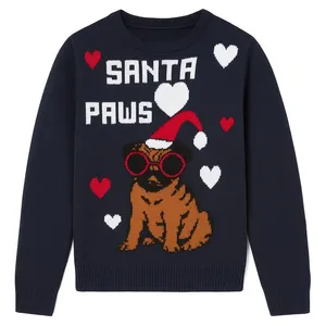 پلیور یقه گرد دخترانه پیپرتس مدل SANTA PAWS