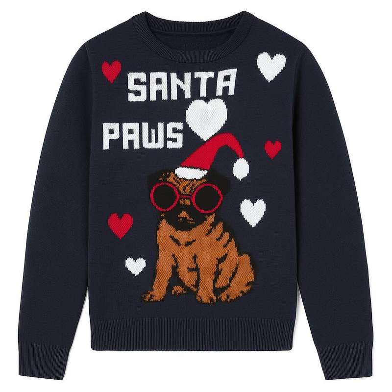 پلیور یقه گرد دخترانه پیپرتس مدل SANTA PAWS پلیور یقه گرد دخترانه پیپرتس مدل SANTA PAWS