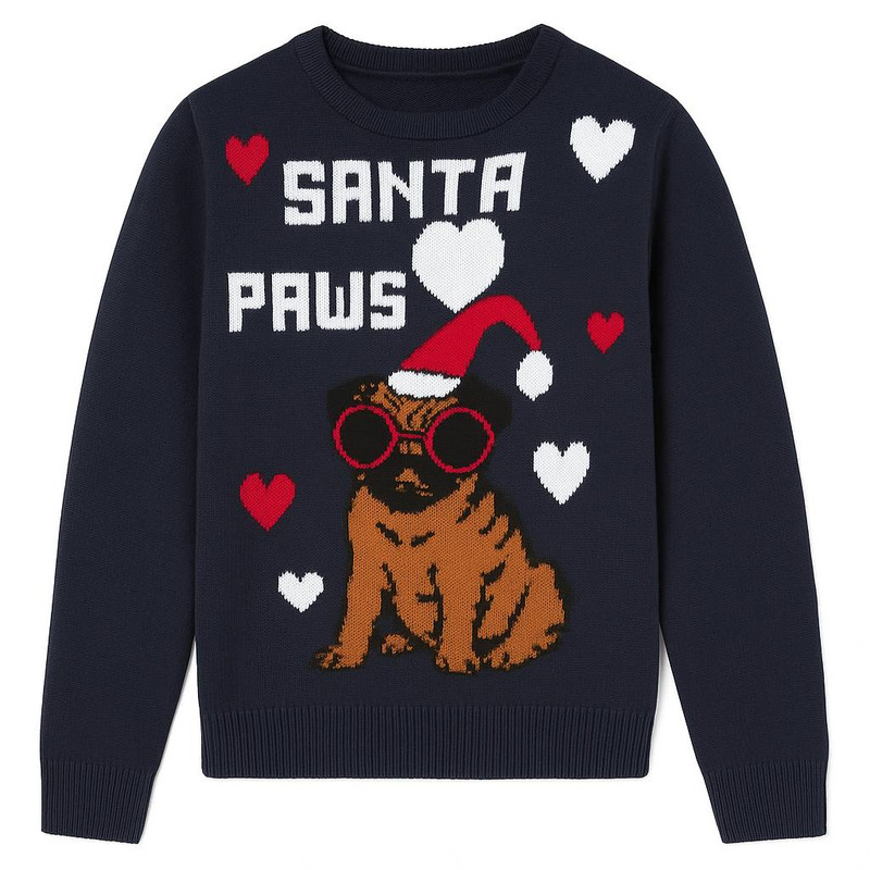 پلیور یقه گرد دخترانه پیپرتس مدل SANTA PAWS پلیور یقه گرد دخترانه پیپرتس مدل SANTA PAWS