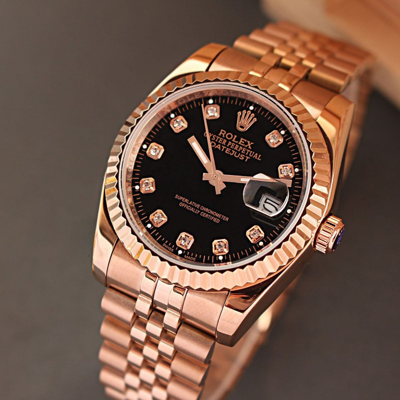 ساعت مچی عقربه‌ای مردانه  مدل دیت جاست ساده نگینی کد 02_roz